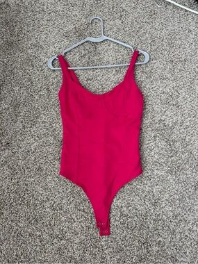 Abercrombie & Fitch Hot Pink Scoop Neck Bodysuit